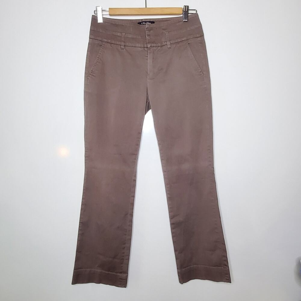 ‘S Max Mara Pants Brown solid Cotton Ankle Crop Slack Size 6 Great condition